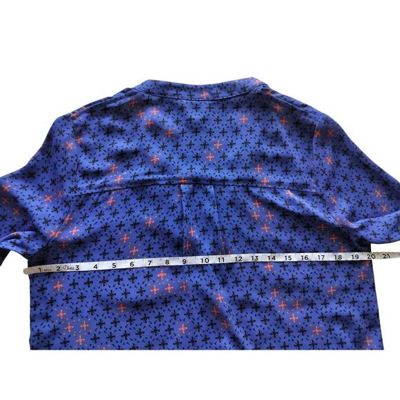 Maeve by Anthropologie Women's Blue Printed Eva Cobalt Wrap Blouse Top Size 6 - Picture 9 of 11